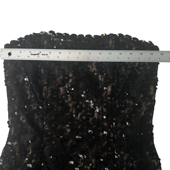Jessica McClintock Vtg Black Sequin Mini Bodycon Party Cocktail Dress Size 8 NWT - Picture 12 of 14